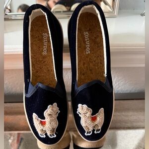 Soludos Blue Velvet Llama Slip On Sneakers US 7.5 EU 38 Casual Shoes EUC